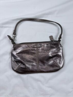 Metallic Fossil Vintage Leather Shoulder Bag